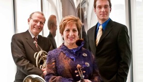 Bringing together three internationally recognized artists—violinist Ida Kavafian, horn player David Jolley, and pianist Gilles Vonsattel—the trio has performed for festivals and chamber music series throughout the US.  They join the WCMF Sunday, Jan. 12, 2025 at 3 p.m. Photo by Benard Mindichsm