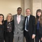 From left: Marjorie Moss, Karen Daniel, Eric Blackmon, Gregory Swygert, and Riley Clafton (JD '20) after leaving the courthouse on January 16.