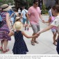 Family dancing at Wirtz Center Hans Christian Andersen event