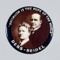 A button reading "Socialism is the hope of the world" campaigns for Debs and Seidel