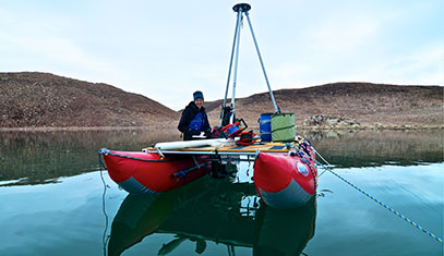 Boat on lake