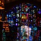 A large stained-glass window at Alice Millar Chapel in Evanston, Illinois. 