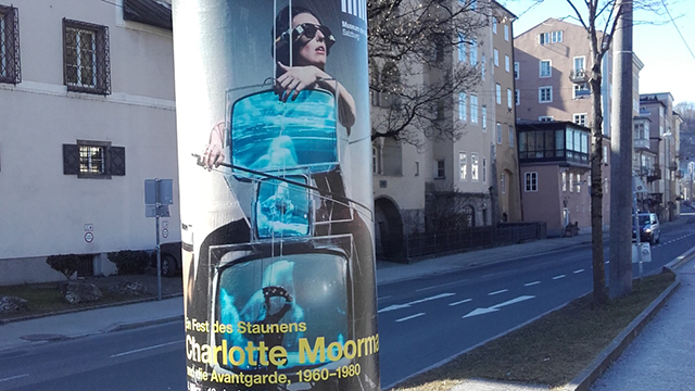 Charlotte Moorman poster in Salzburg