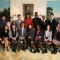 Northwestern University freshman David Guirgis, in the back row and immediately to the left of former First Lady Michelle Obama, posing with the Better Make Room student advisory board in January at the White House.