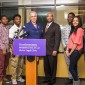 Joined at Northwestern by state lawmakers, impacted youth and juvenile justice advocates, Cook County Board President Toni Preckwinkle (center) announced a proposed bill in Illinois that will make it easier to get juvenile arrest records expunged. Photo by Michael Goss.