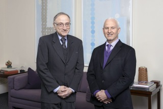 </span><span>Professor Gary Saul Morson (left) and President Morton Schapiro</span><span>