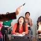 High school students react to a teacher's joke.