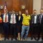 Natasha Karamally, Garrett Fields, Deven Klee, Stacy Kapustina, Coach Richard Levin, Brendan Gerdes, Douglas Bates