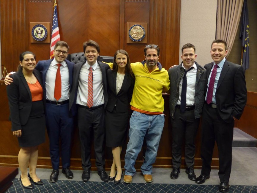 Natasha Karamally, Garrett Fields, Deven Klee, Stacy Kapustina, Coach Richard Levin, Brendan Gerdes, Douglas Bates