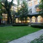 The Northwestern University Pritzker School of Law courtyard in Chicago