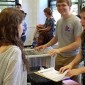 NU Votes volunteers help register eligible freshman to vote ahead of the 2016 election.