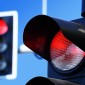 Two red traffic lights