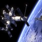 A space station in orbit