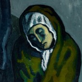 Picasso painting of woman kneeling
