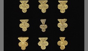 Gold Jewelry Ornaments, Tukulor artist, Mauritania, Late - early 20th century, Gold alloy, Gift of the Roy and Brigitta Mitchell Collection, Photograph by Franko Khoury, National Museum of African Art, Smithsonian Institution