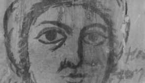 Mummy portrait painter's instruction panel, wood, 24.3x35.2 cm., from Tebtunis, Fayum. Courtesy of the Phoebe A. Hearst Museum of Anthropology and the Regents of the University of California. (6-21378)
