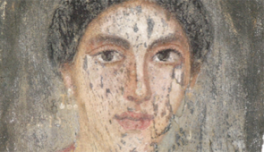Mummy portrait (of a woman), wood, 31.7x23 cm., from Tebtunis, Fayum. Courtesy of
the Phoebe A. Hearst Museum of Anthropology and the Regents of the University of California. (6-21376)