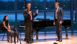 American composer Jake Heggie will return to Bienen School of Music to coach vocal students in preparation for the February 2022 opera and choral performances. Photo for Bienen School by Todd Rosenberg.