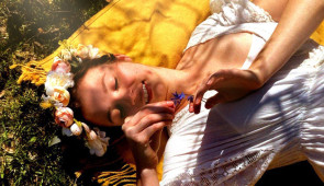 Madison Rice as Euridice  in Northwestern Opera Theater's "Orfeo remote" mini-series.