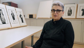 During her residency at The Block, Favell met with local artists and had conversations with Northwestern students, Credit: Cody Schlabaugh.