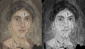 VIS-NIR-Fluorescence comparison of Mummy portrait. Courtesy of the Phoebe A. Hearst Museum of Anthropology and the Regents of the University of California and NU-ACCESS (6-21376)