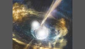 An artistic concept of two neutron stars merging. 

Credit: NSF/LIGO/Sonoma State/A. Simonnet