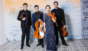 Gold medalist of both the Fischoff National Chamber Music Competition and the Annual Competition for Chamber Music in Yellow Springs, the Balourdet Quartet makes its Bienen School debut in the Winter Chamber Music Festival Jan. 5, 2024. Photo by Kevin Condon.
