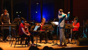 Bienen School's Contemporary Music Ensemble conducted by Ben Bolter. Photo by Michael del Rosario