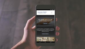 'Caravans of Gold' app viewed on a smartphone. Image courtesy of Chris Diaz, digital publishing librarian at Northwestern University Libraries.