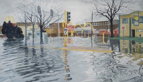 'Des Plaines McDonald's' from the 'Chicago and the Rain' series by Meredith Leich featured from the exhibition “Third Coast Disrupted: Artists + Scientists on Climate.”