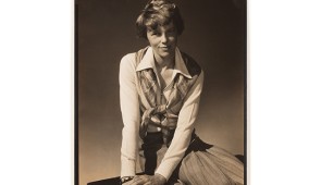 Edward Steichen, Amelia Earhart, Vanity Fair, 1931. Gelatin silver print, 9 5/8 x 7 5/8 inches. Mary and Leigh Block Museum of Art, Northwestern University, Gift of Richard and Jackie Hollander in memory of Ellyn Lee Hollander, 2019.29.28 Image courtesy of The Estate of Edward Steichen / Artists Rights Society (ARS) New York.


