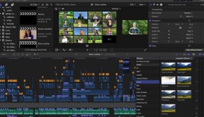Editing view from Final Cut Pro. Northwestern Opera Theater's "Orfeo remote" mini-series required 1,400 audio tracks and 1,300 video files for 60 performers to produce the full-length opera.