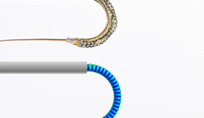 New device (top) in the bent position, shown with the computational model (bottom).