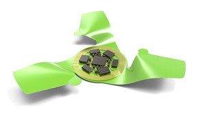 Angled view of a simulated 3D microflier