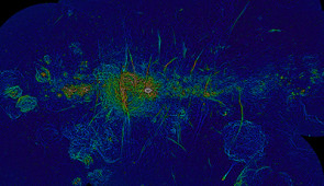 An image showing the distribution of the strengths of magnetic fields.