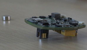 A close-up of the FaceBit device, outside of the mask
