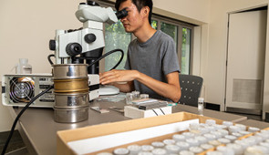 jonathan at microscope