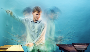 Bienen School alumnus Jacob Nissly (’05), principal percussionist at the San Francisco Symphony. Photo by Cody Pickens.