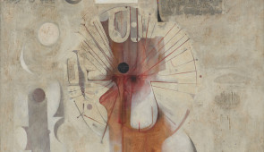 Ibrahim El-Salahi (Sudan)
The Last Sound, 1964
Oil on canvas, 47 7/8 x 47 7/8 in.
Collection of the Barjeel Art Foundation, Sharjah, UAE
