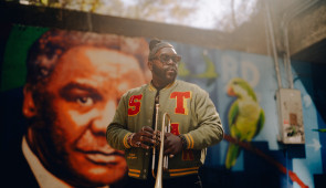 Trumpeter and composer Marquis Hill is a Chicago native and 2014 winner of the Thelonious Monk Institute of Jazz Competition. He performs as part of the jazz guest artist series at 7:30 p.m. Saturday, April 25, 2026. Photo credit: Kenneth Leftridge 