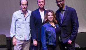 Master Teachers Craig Carnelia, Andrew Lippa, Lindy Robbins and Stephen Bray. Photo by Justin Barbin