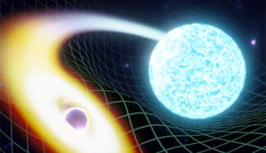 Artistic rendition of a Black Hole merging with a Neutron Star. Credit: LIGO-India/ Soheb Mandhai