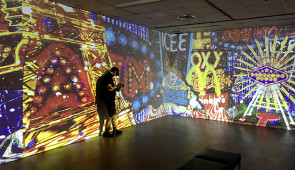 Federico Solmi's 'The Great Farce' adapted into a gallery installation for Open Spaces Kansas City (2018). 