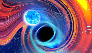 Rainbow Swirl is an artistic image inspired by a Black Hole Neutron Star merger event. Credit: Carl Knox, OzGrav/Swinburne
