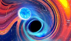Rainbow Swirl is an artistic image inspired by a Black Hole Neutron Star merger event. Credit: Carl Knox, OzGrav/Swinburne

