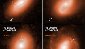 Fast radio burst host galaxies compass.
Credits:
Science: NASA, ESA, Alexandra Mannings (UC Santa Cruz)
Image processing: Alyssa Pagan (STScI)