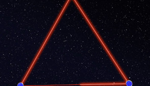 Artist's impression of three LISA spacecrafts in a triangular configuration. The satellites are separated by a distance of 2.5 million km, connected by laser beams forming the arms of a high precision laser interferometer. Credit: Max Planck Institute for Gravitational Physics (Albert Einstein Institute) / Milde Marketing Science Communication / Exozet Effects
