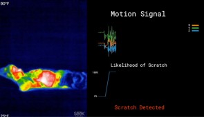 The wearable sensor detects and monitors when a child with eczema scratches an itch.