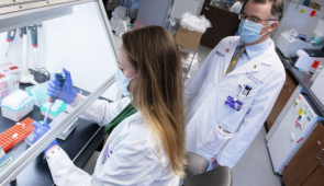 Long COVID researchers inside the Neuro COVID-19 Research Lab at Northwestern Medicine