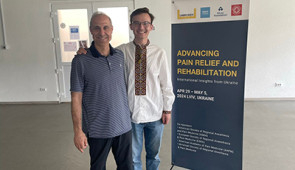 Drs. Steven P. Cohen and Roman Smolynets in Lviv, Ukraine, in 2024